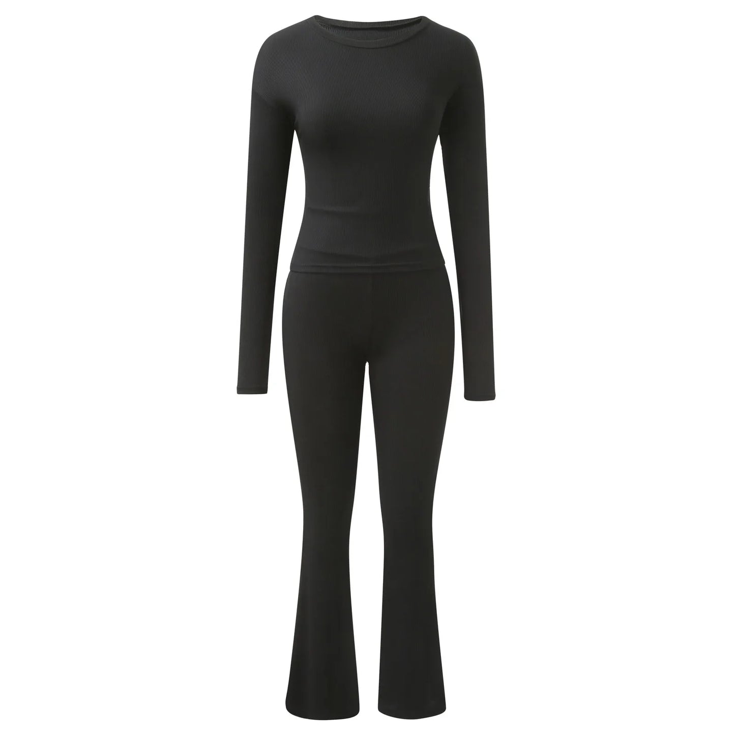 Matching Sets Women's Yoga Clothes Activewear Cropped Tops With Pant Sets Basic Solid Tight Tracksuit For 2 Piece