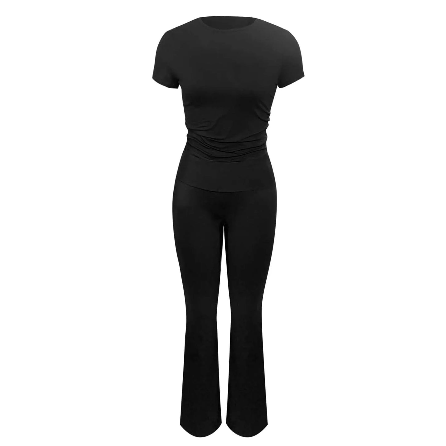 Women's Yoga Leggings Two Piece Solid Color Slim Fit